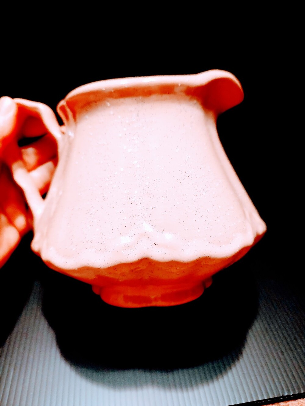🌷🩷🌷Lovely Vtg 80's Hand Crafted Victorian Inspired Rose Pink Speckled Pottery - Picture 3 of 16